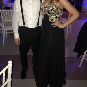 Black and Gold Prom Dress